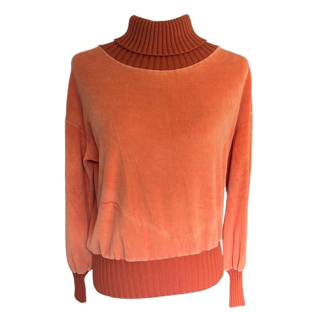 Vintage 70's Sears Two-Toned Orange Turtleneck Sweater Small